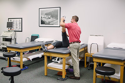 Physical therapist Duncan Gerhard with client